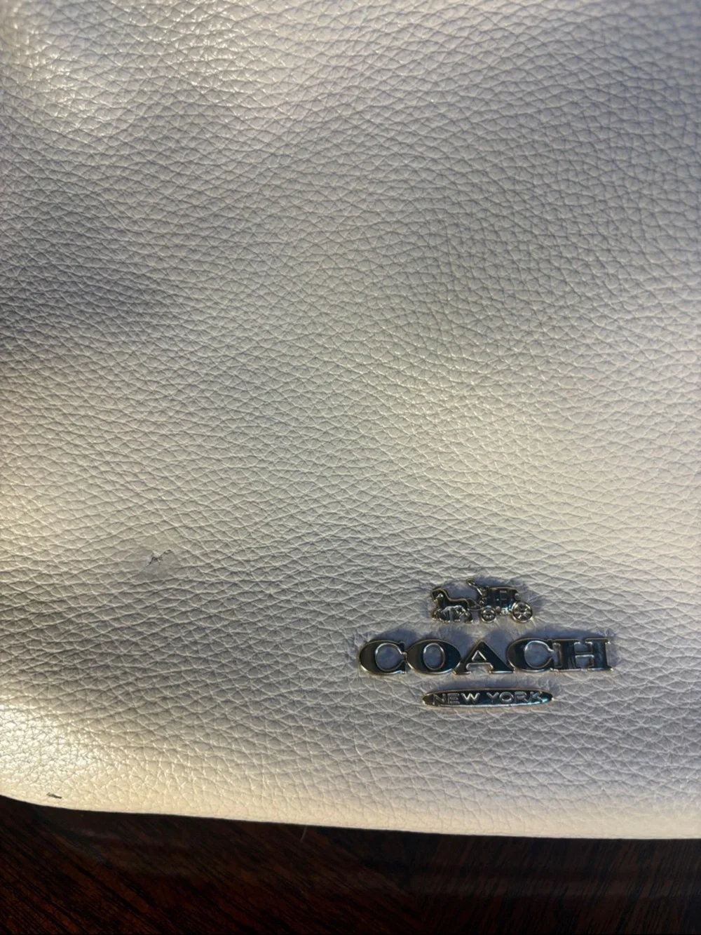 Coach White Pebbled Leather Hobo